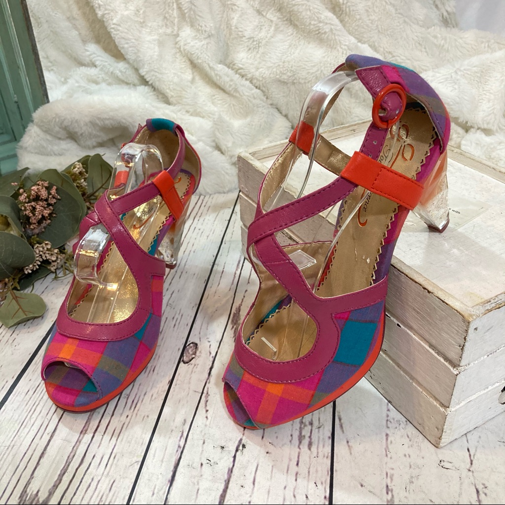 Anthropologie Poetic Licence Plaid Heels